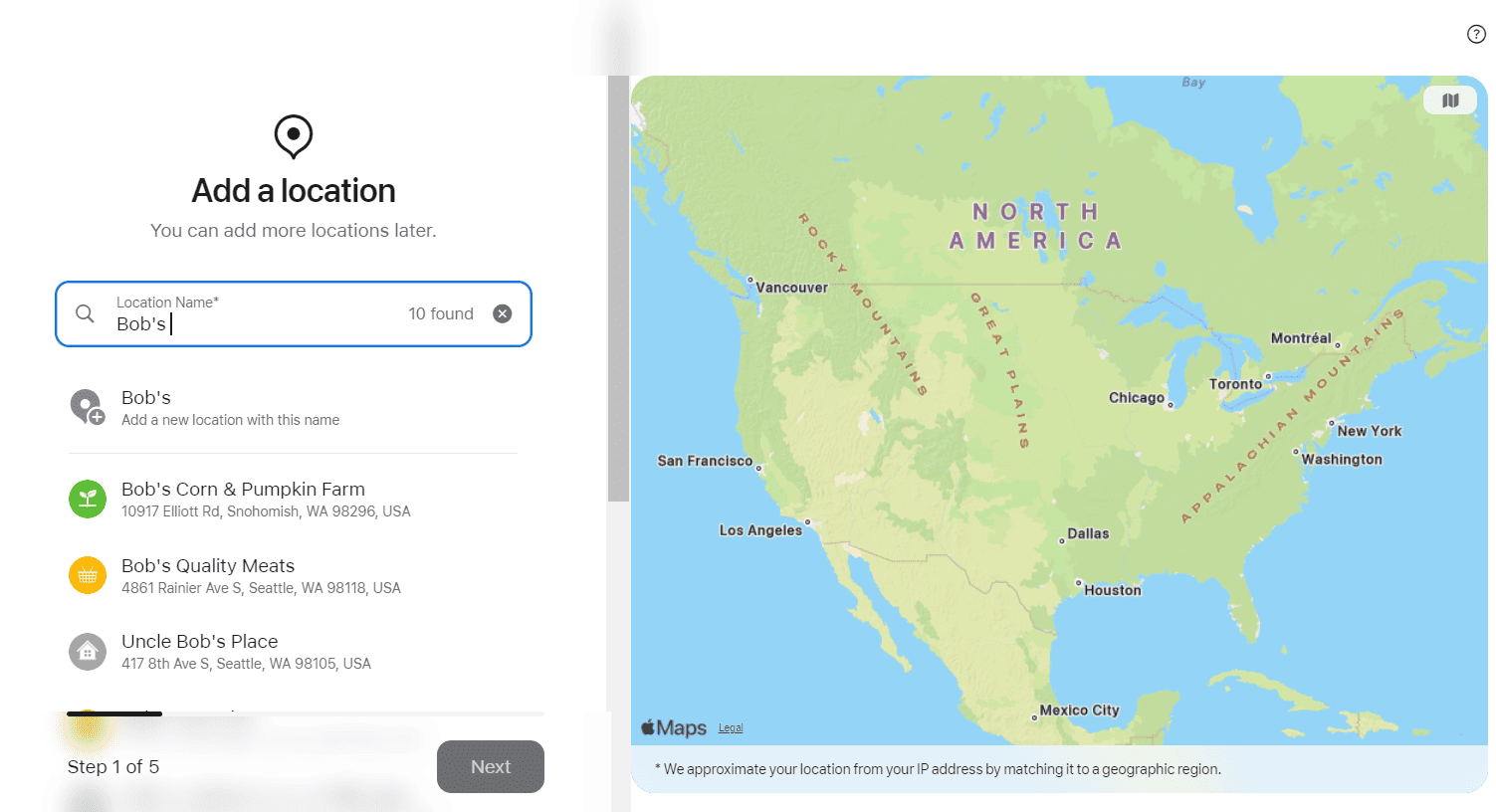 Choose your Apple listing location