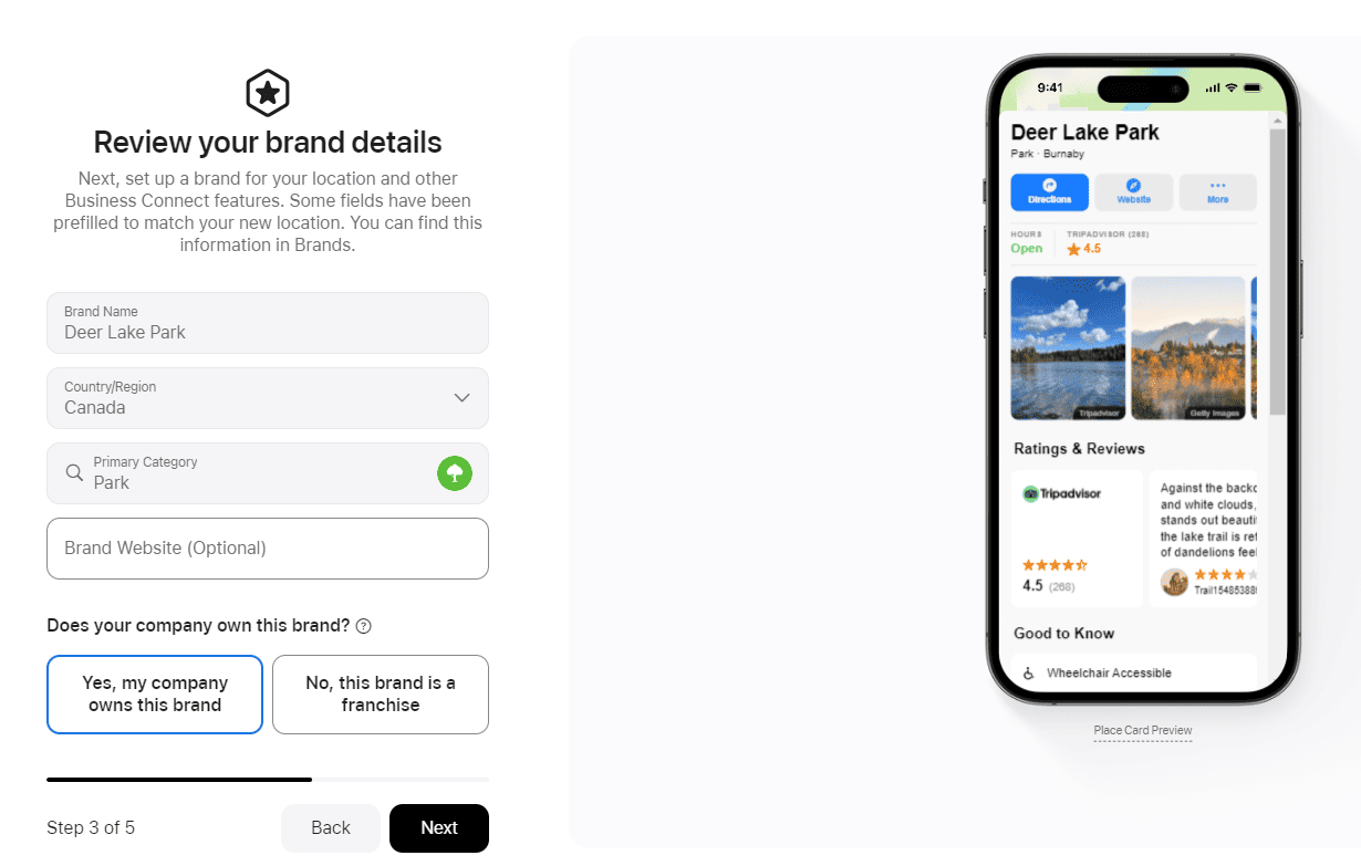 Adjust branding details for your Apple Maps listing